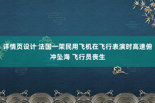 详情页设计 法国一架民用飞机在飞行表演时高速俯冲坠海 飞行员丧生