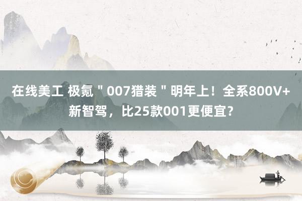 在线美工 极氪＂007猎装＂明年上！全系800V+新智驾，比25款001更便宜？