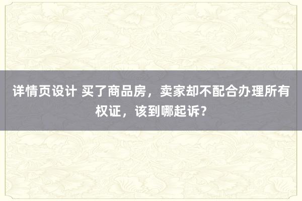 详情页设计 买了商品房，卖家却不配合办理所有权证，该到哪起诉？